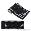 (black)Foldable Silicone Keyboard USB Wired Mute Button Silicone Keyboard