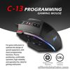 Zelotes C-13 Wired Gaming Mouse RGB Light Belt - Adjustable 10000DPI M9M2