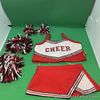 Build A Bear Cheer Leading Outfit With 2 Pom-poms And 2 Ear Bows