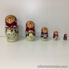 Russian Winter Scene 5pc Nesting Doll Medium Sized Complete Set (34) W#668