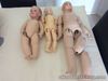 THREE VINTAGE ASSTD Repro CUTE BISQUE HEAD Ball Jointed Body dolls need restring