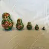 Small Teal/Floral Russian Nesting Doll 5pc Set Complete (14) W#668