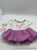 Build A Bear  Dress With White Top And Purple Skirt With Sequins & Bubble Hem