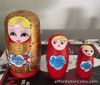 Vintage Russian Nesting Babushka Hand Painted Dolls - Set of 3