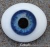 Reborn Doll Eyes, Glass Oval Flatback, Cobalt Blue 20mm