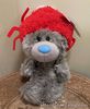 "My Dinky Bear" Tatty Teddy Wearing Red Crab Hat Grey Plush Soft Toy W/Tags 26cm