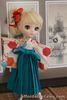 Handmade Pullip / Blythe / Barbie doll clothes - Teal Japanese Kimono / Hakama