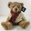 Vintage Harrods Annual Christmas Teddy Bear 2002 Aran Sweater Scarf With Tag 13"
