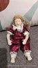 Ashton Drake Porcelain Doll Blonde Curly Hair Sleeping Burgundy Red Jumpsuit...