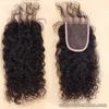 3 Part Way 4x4"Peruvian Curly Wave 100% Virgin Human Hair Lace Closure 8"-20"