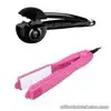 Professional Curler Hair Machine (Black) with 8588 Straightener