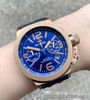 TW Steel Watch * CS63 Canteen 45MM Chrono Blue & Rose Gold, Blue Leather NO BOX
