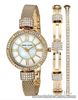 Anne Klein Watch * 2844GBST MOP Crystals Gold Steel Watch & Bracelet Set