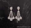 SALE‼️ 1.34 CTW Diamond Dangling Earrings 14k White Gold E893 sep