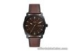 Fossil Machine Three-Hand Date Brown Eco Leather Watch FS5901