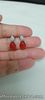 Natural 8X10mm RED AGATE & WHITE CZ Sterling 925 Silver EARRINGS