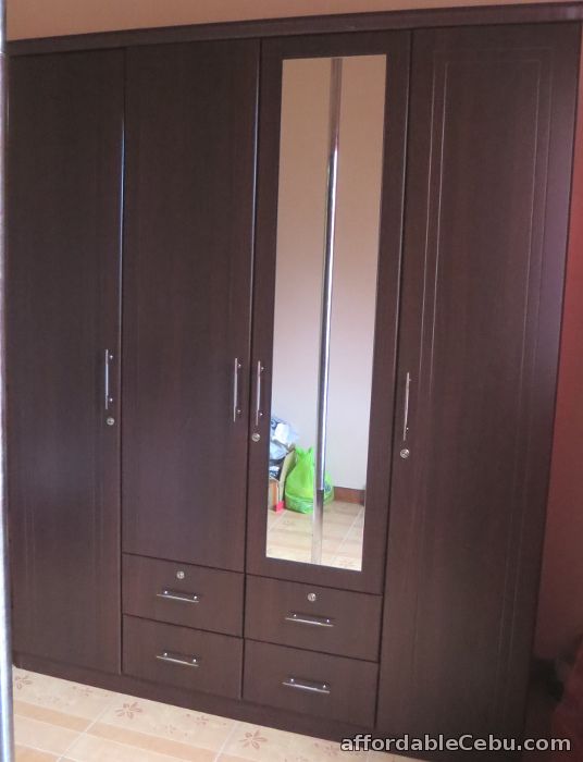 wardrobe cabinet, four doors, drawers and mirror for sale cebu