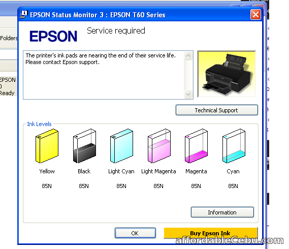 New Epson L120/ L220/ L1300/ L1800 printer waste ink pad counter reset ...