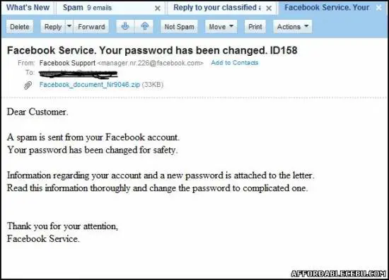 Picture of Facebook Virus: Beware!