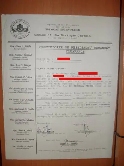 Picture of How to Get Barangay Clearance/Certificate in the Philippines