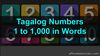 Picture of List of Tagalog Numbers 1 to 1,000 in Words