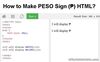 Picture of How to Make Peso Sign HTML?