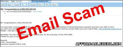 Picture of Beware of Email Scam: Compensating You $2.5 Million Dollars as Your Unclaimed Contract/Inheritance Payment Due