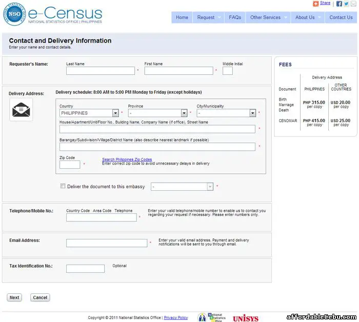 Birth Certificate Online Application Form