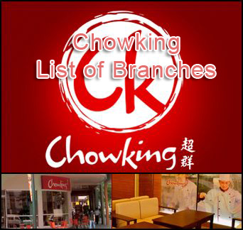 Chowking List of Branches in the Philippines