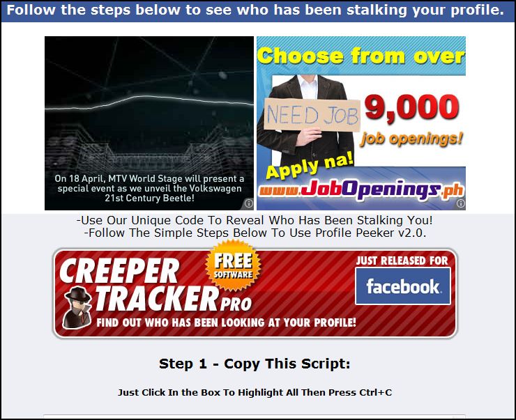 3111111999z9.info scam facebook who view your profile trick 