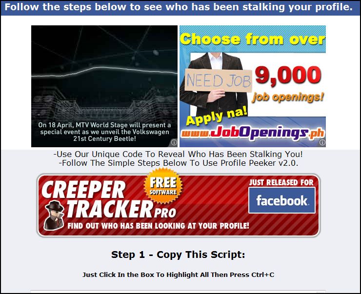3111111999z9.info scam facebook who view your profile trick
