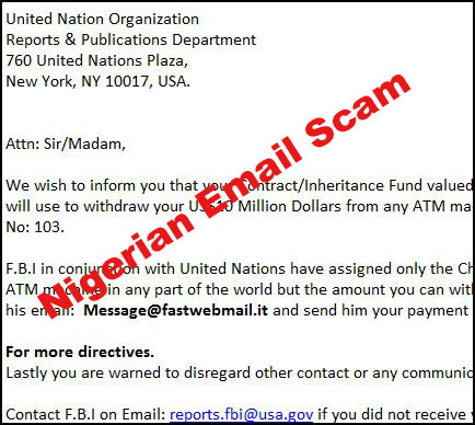 Nigerian Email Scam Joan Clos