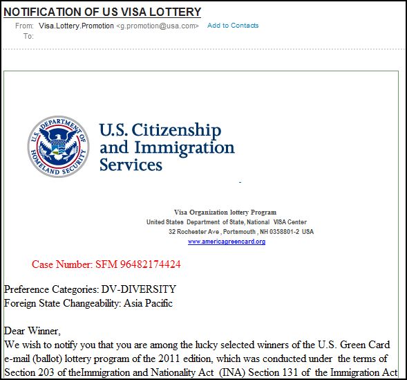 USCIS Green Card Visa Scam