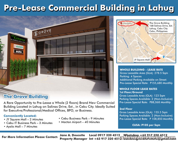 1st picture of Prestigious Commercial Building Now Available for Pre-Lease in Lahug For Rent in Cebu, Philippines