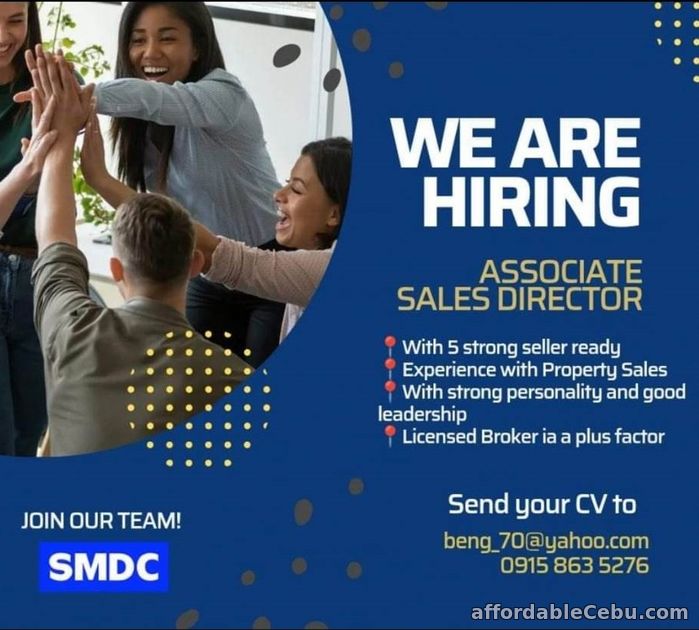 1st picture of We are looking for ASSOCIATE SALES DIRECTOR to join our SMDC group Looking For in Cebu, Philippines