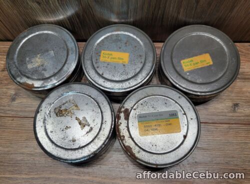 1st picture of (5) Vintage Eastman Kodak Company 35mm Film Canister/Tin - TRI-X Pan - 4" Wide For Sale in Cebu, Philippines