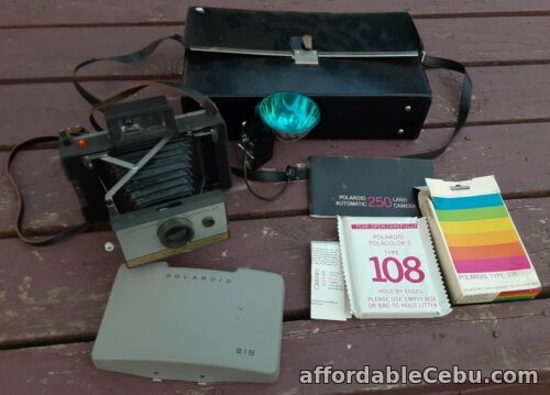 1st picture of Vintage Polaroid Land Camera 215 Flash 268 & Sealed Film Pack 108 & Case For Sale in Cebu, Philippines