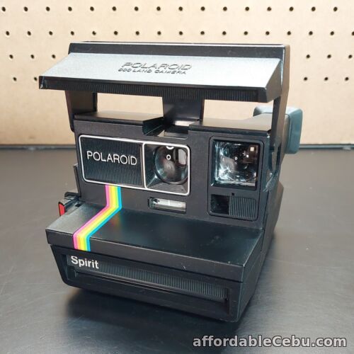1st picture of Polaroid OneStep 600 Land Camera Black Rainbow Vintage Strap Untested Top Gun For Sale in Cebu, Philippines