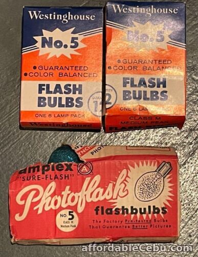 1st picture of Lot Vintage 18 Flash Bulbs Westinghouse Simplex No.5B Class M Original Box For Sale in Cebu, Philippines