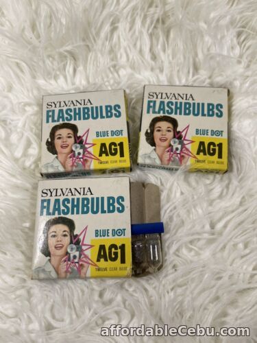 1st picture of Lot 3 Vintage Boxes Sylvania Blue Dot AG1 Flashbulbs NOS For Sale in Cebu, Philippines
