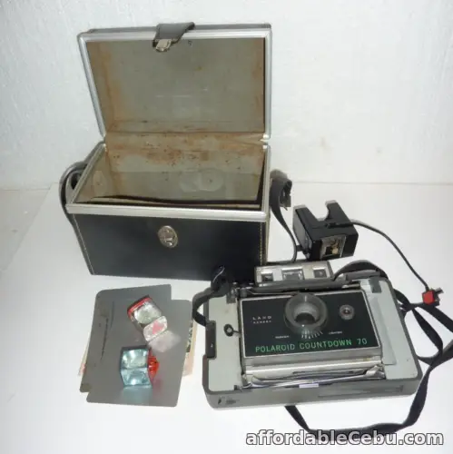 1st picture of Vintage Polaroid Land Camera  Countdown 70 With Case and Polaroid Focused Flash For Sale in Cebu, Philippines