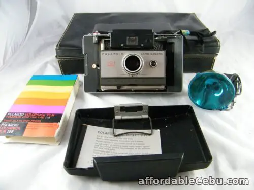 1st picture of VINTAGE POLAROID 101 LAND CAMERA WITH CASE, FLASH, MANUAL & PRINT MOUNTS NO FILM For Sale in Cebu, Philippines