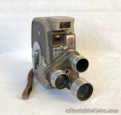 1st picture of Vintage Keystone K26 - 8 mm Movie Camera 3 Lens Turret  with Wrist Strap. For Sale in Cebu, Philippines