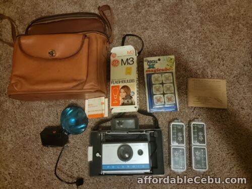 1st picture of Vintage Polaroid Automatic 210 Land Camera with Case, Strap, Flash As Is For Sale in Cebu, Philippines