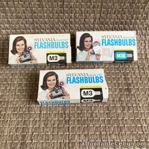 1st picture of Vintage Sylvania Blue Dot Flashbulbs M3B 3 boxes  -  ONLY 31 Flashbulbs For Sale in Cebu, Philippines