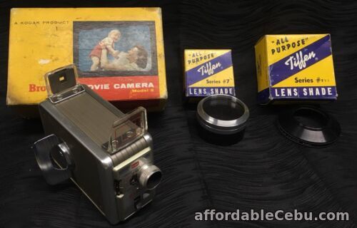 1st picture of Vintage KODAK Brownie 8mm MOVIE CAMERA and Tiffen Series 7 Lens Shades Lot For Sale in Cebu, Philippines