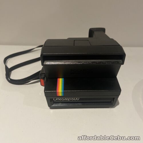 1st picture of Vintage Polaroid One Step 600 Land Camera Black Rainbow Stripe with Strap For Sale in Cebu, Philippines