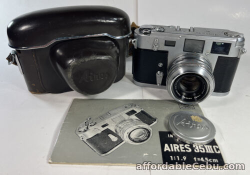 1st picture of Aires 35 IIIC 35mm Rangefinder Film Camera w/ 4.5cm F1.9 Lens & Leather Case For Sale in Cebu, Philippines