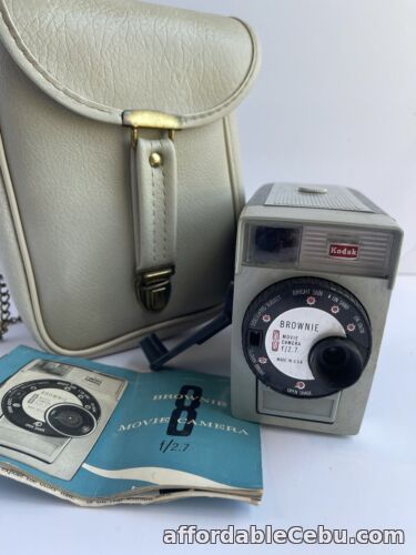 1st picture of Vintage Kodak Brownie 8mm Film Movie Camera  f/2.7 + Carrying Case + Manual For Sale in Cebu, Philippines