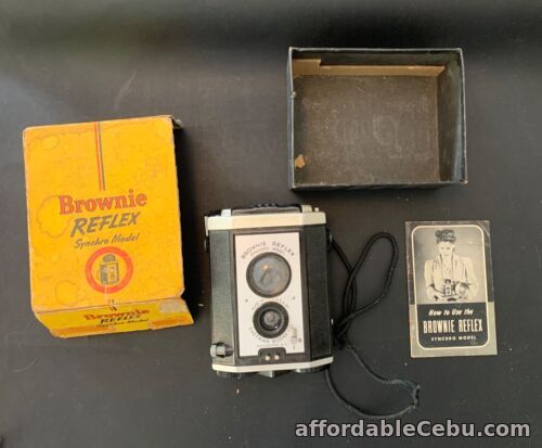 1st picture of Kodak Vintage Brownie Reflex Synchro Camera Model + Manual Flash Holder For Sale in Cebu, Philippines